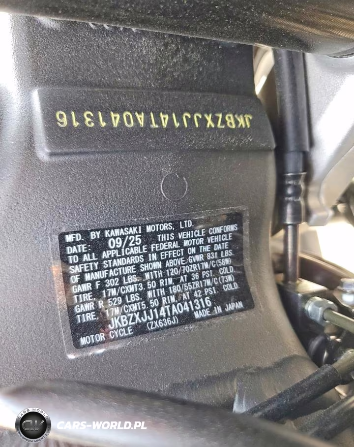 2026 Kawasaki Zx636 K VIN:JKBZXJJ14TA041316 - 9