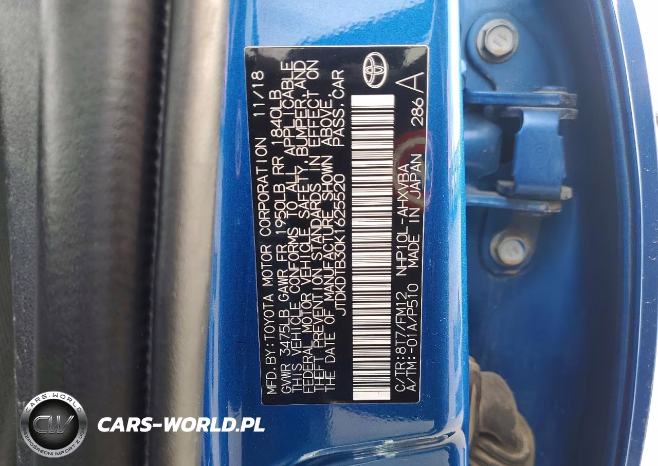 2019 Toyota Prius C L VIN:JTDKDTB30K1625520 - 12
