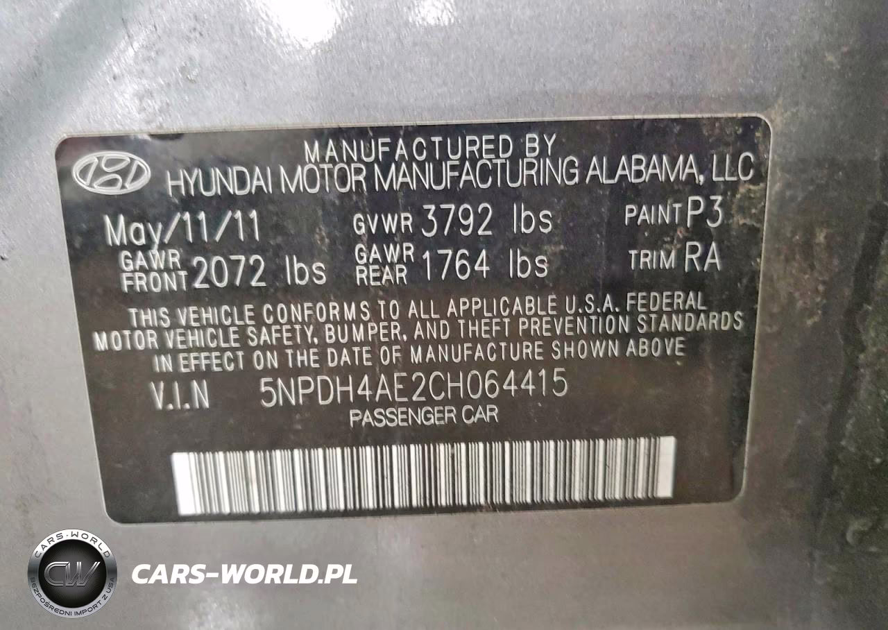 2012 Hyundai Elantra Gls VIN:5NPDH4AE2CH064415 - 12
