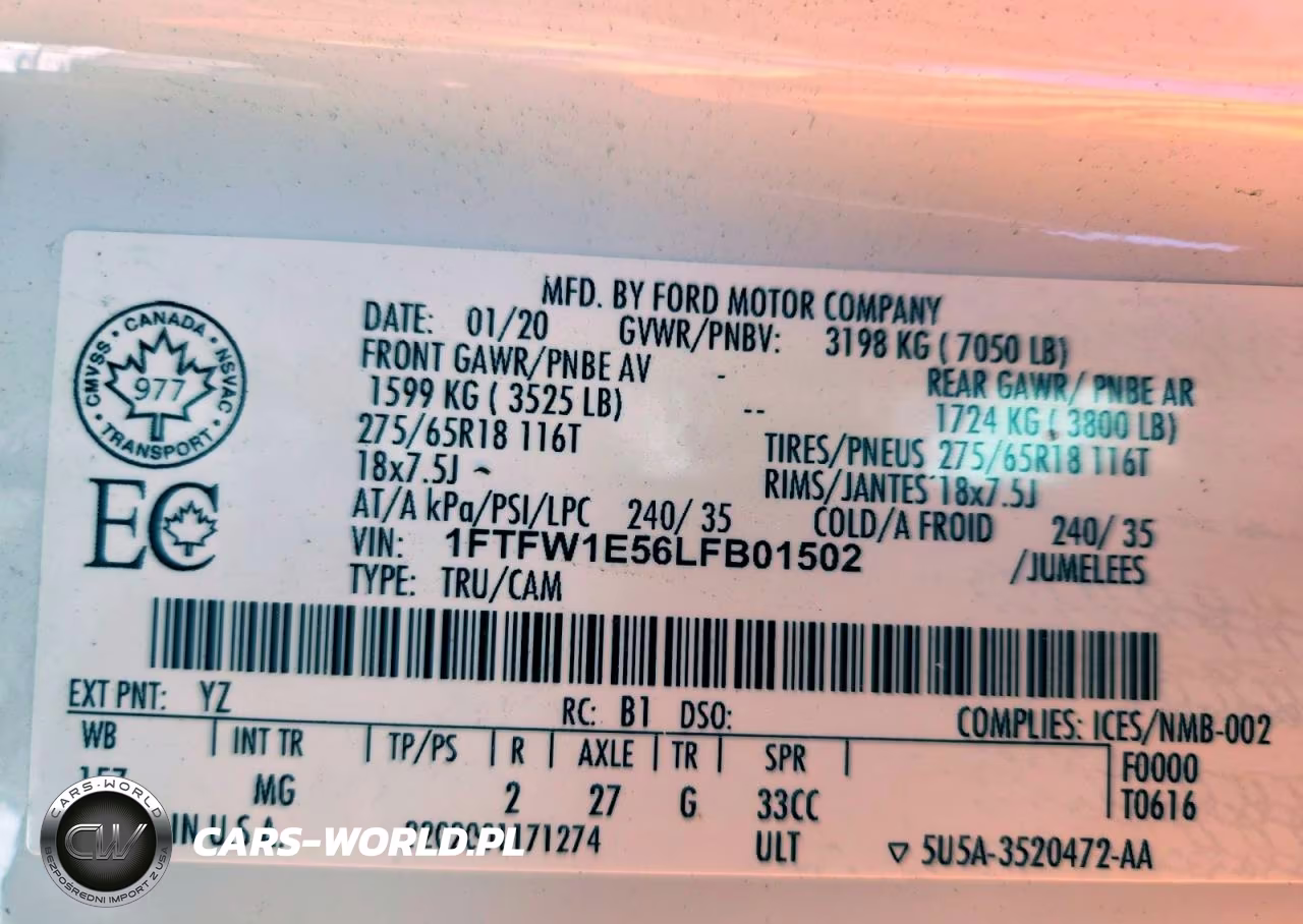 2020 Ford F150 Supercrew VIN:1FTFW1E56LFB01502 - 12