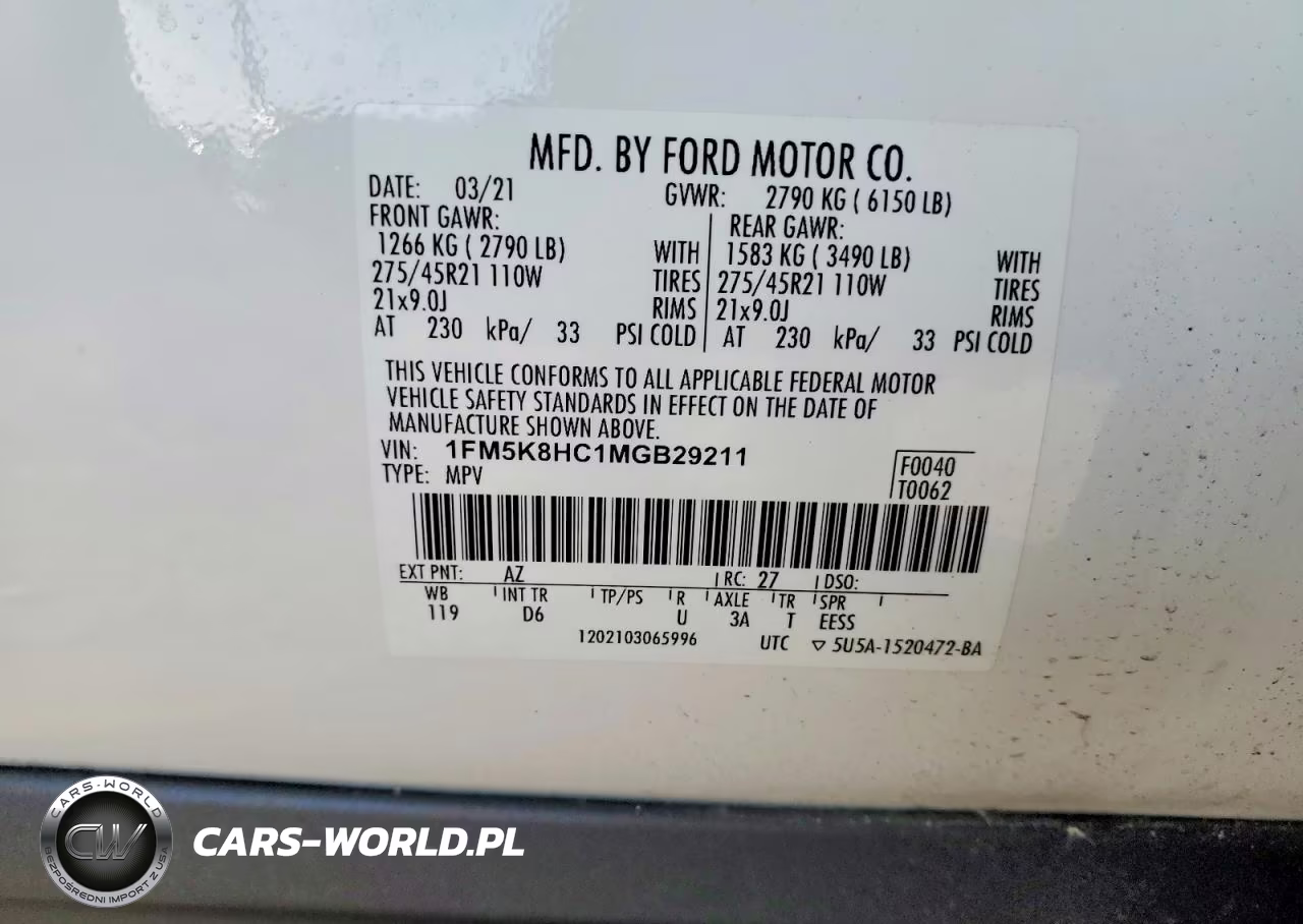 2021 Ford Explorer Platinum VIN:1FM5K8HC1MGB29211 - 14