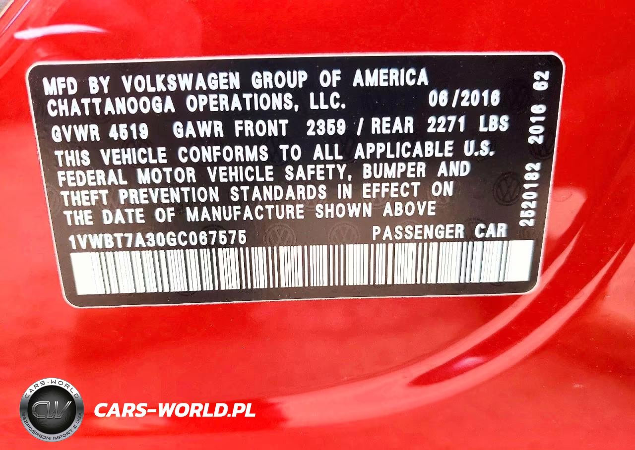 2016 Volkswagen Passat Se VIN:1VWBT7A30GC067575 - 13