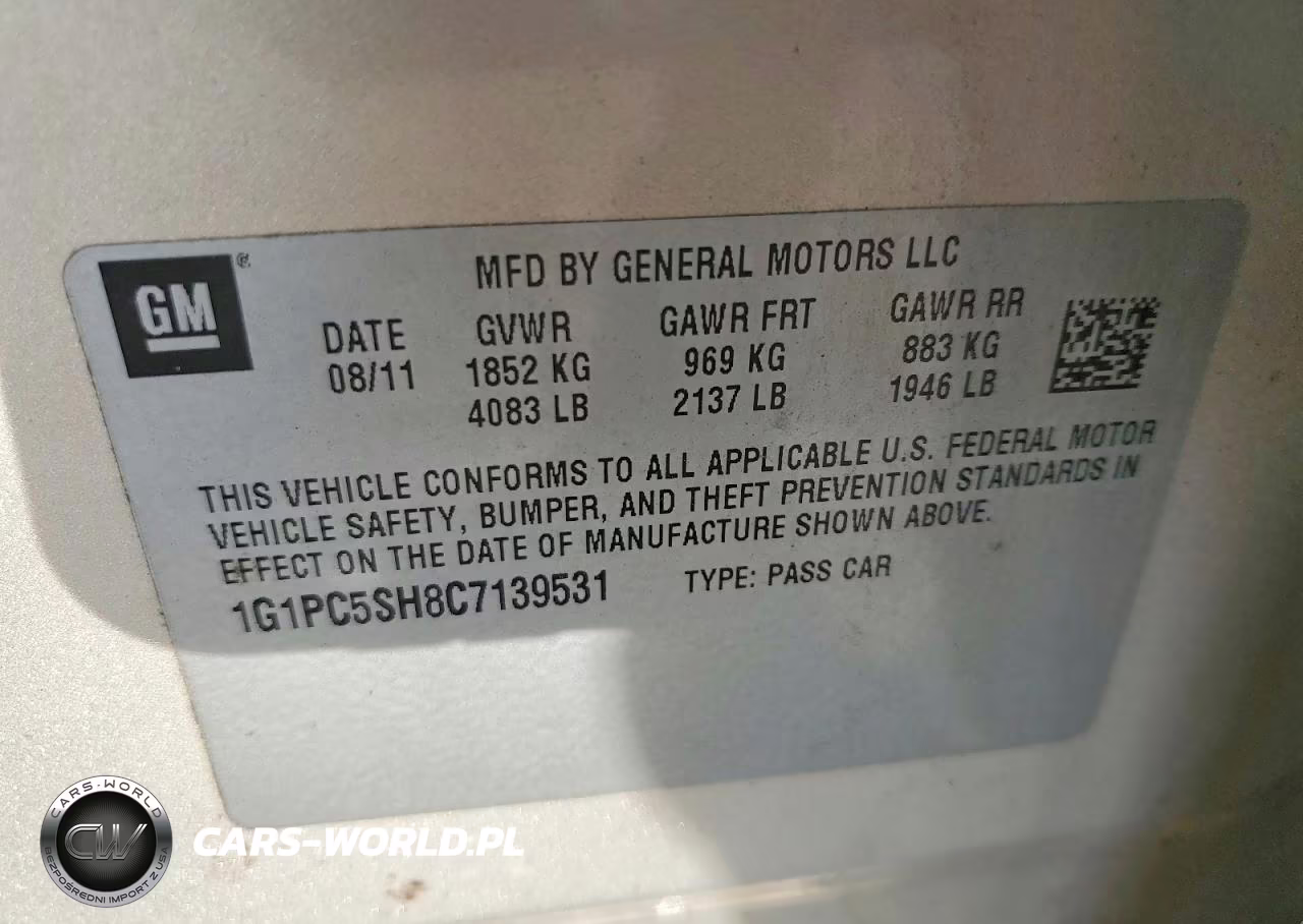 2012 Chevrolet Cruze Ls VIN:1G1PC5SH8C7139531 - 12