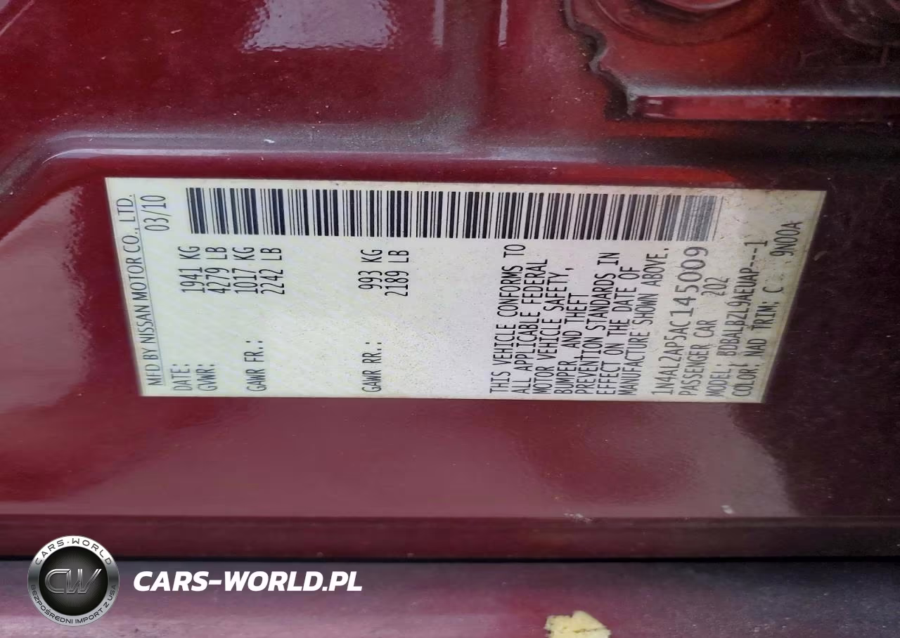 2010 Nissan Altima Base VIN:1N4AL2AP5AC145009 - 12