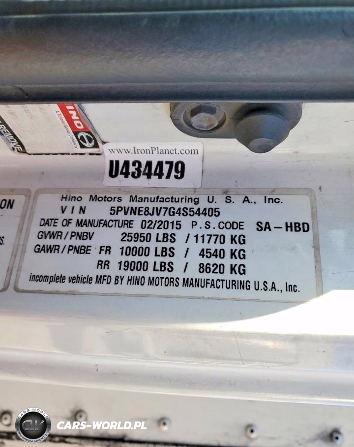 2016 Hino 258-268 Box Truck VIN:5PVNE8JV7G4S54405 - 13