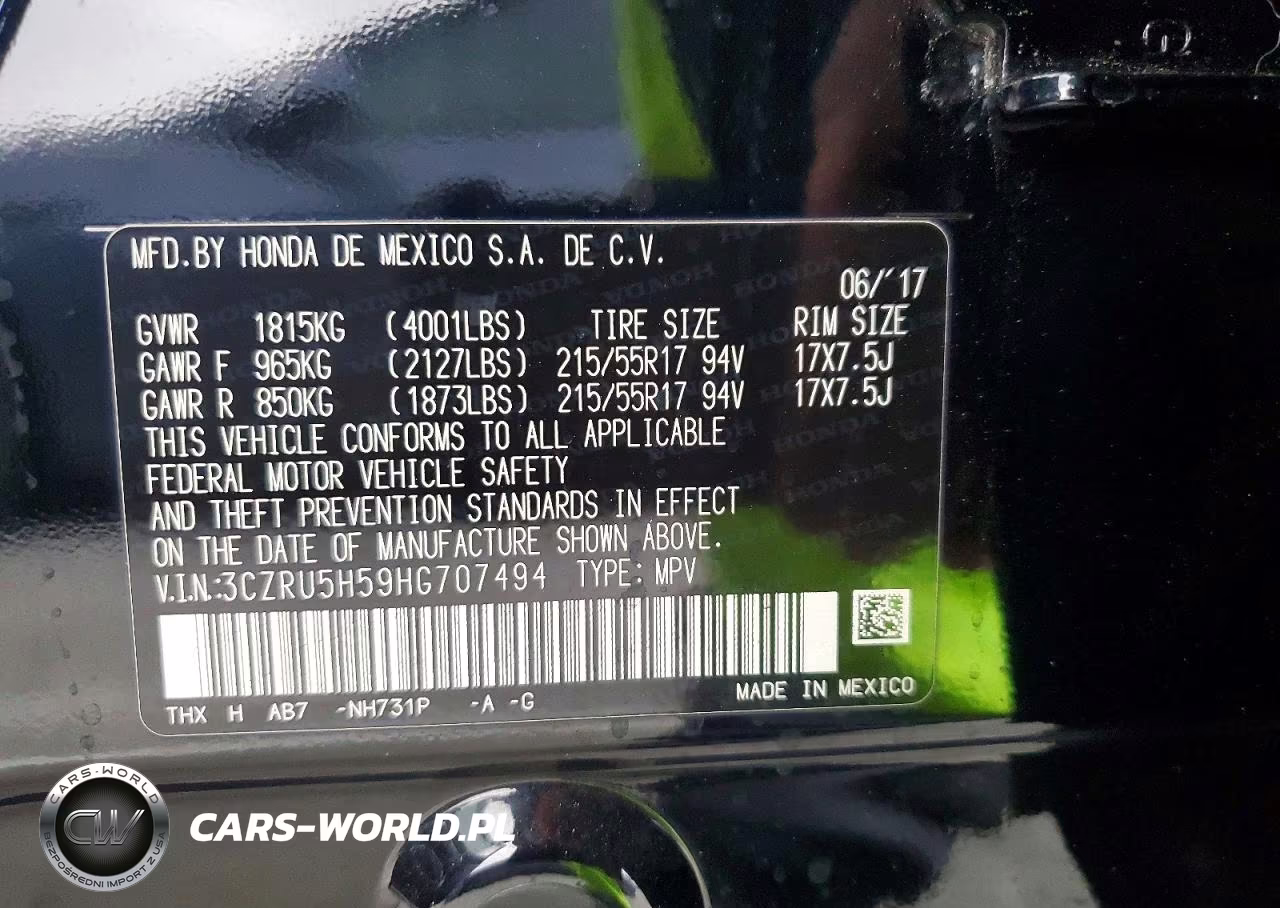 2017 Honda Hr-V Ex VIN:3CZRU5H59HG707494 - 13