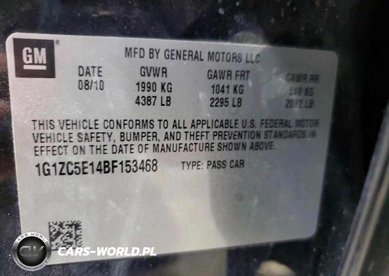 2011 Chevrolet Malibu 1Lt VIN:1G1ZC5E14BF153468 - 12