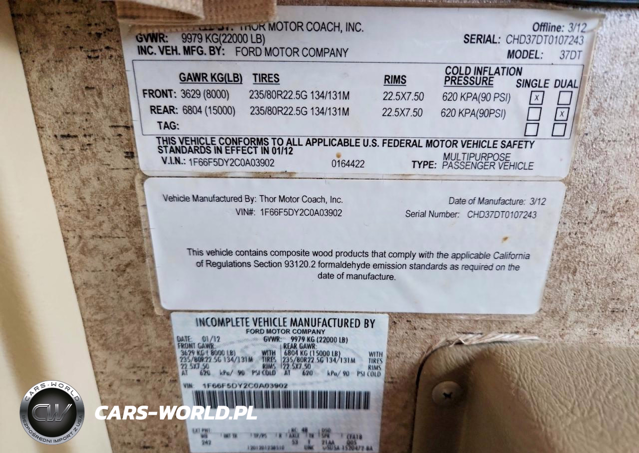 2012 Ford F53 VIN:1F66F5DY2C0A03902 - 10