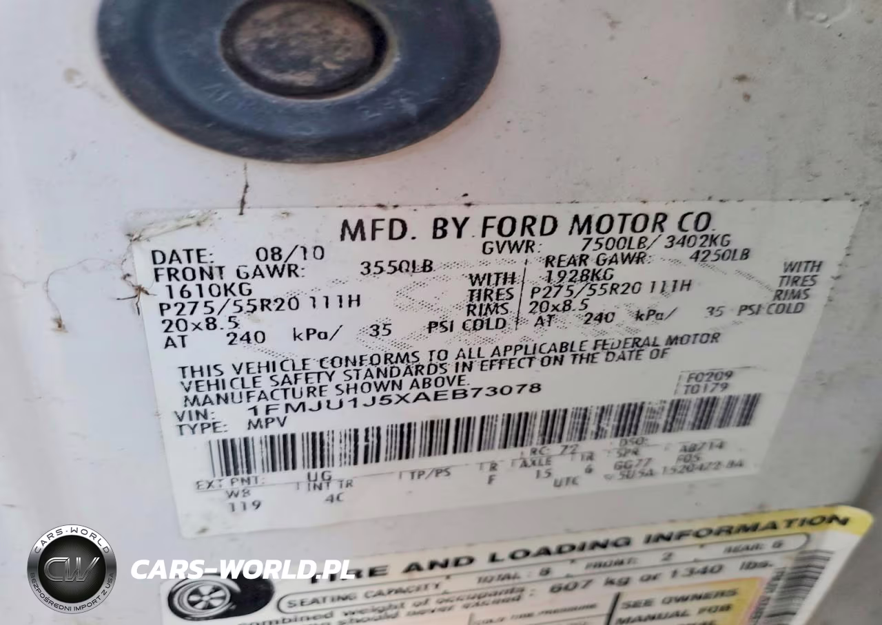 2010 Ford Expedition Eddie Bauer VIN:1FMJU1J5XAEB73078 - 13
