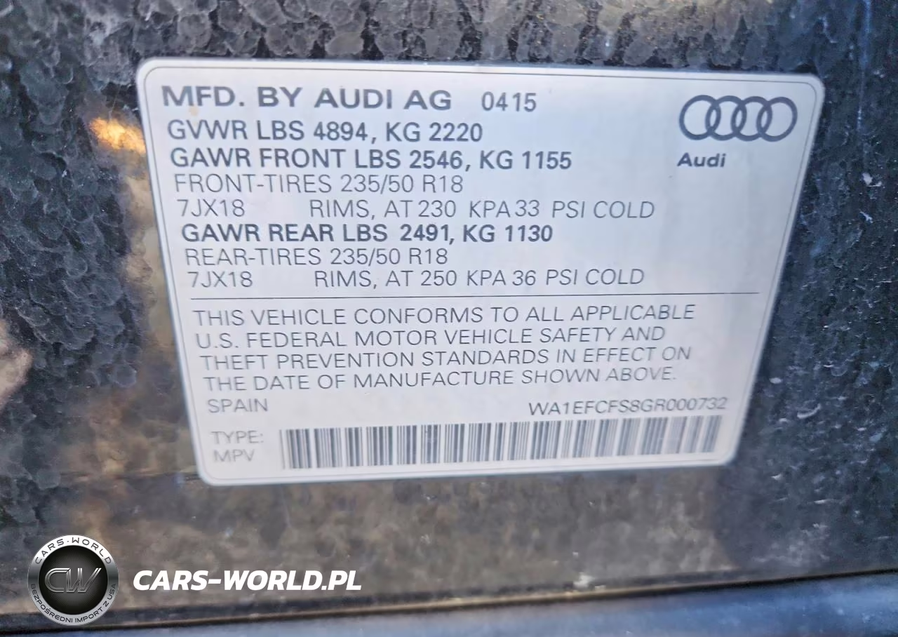 2016 Audi Q3 Premium Plus VIN:WA1EFCFS8GR000732 - 13