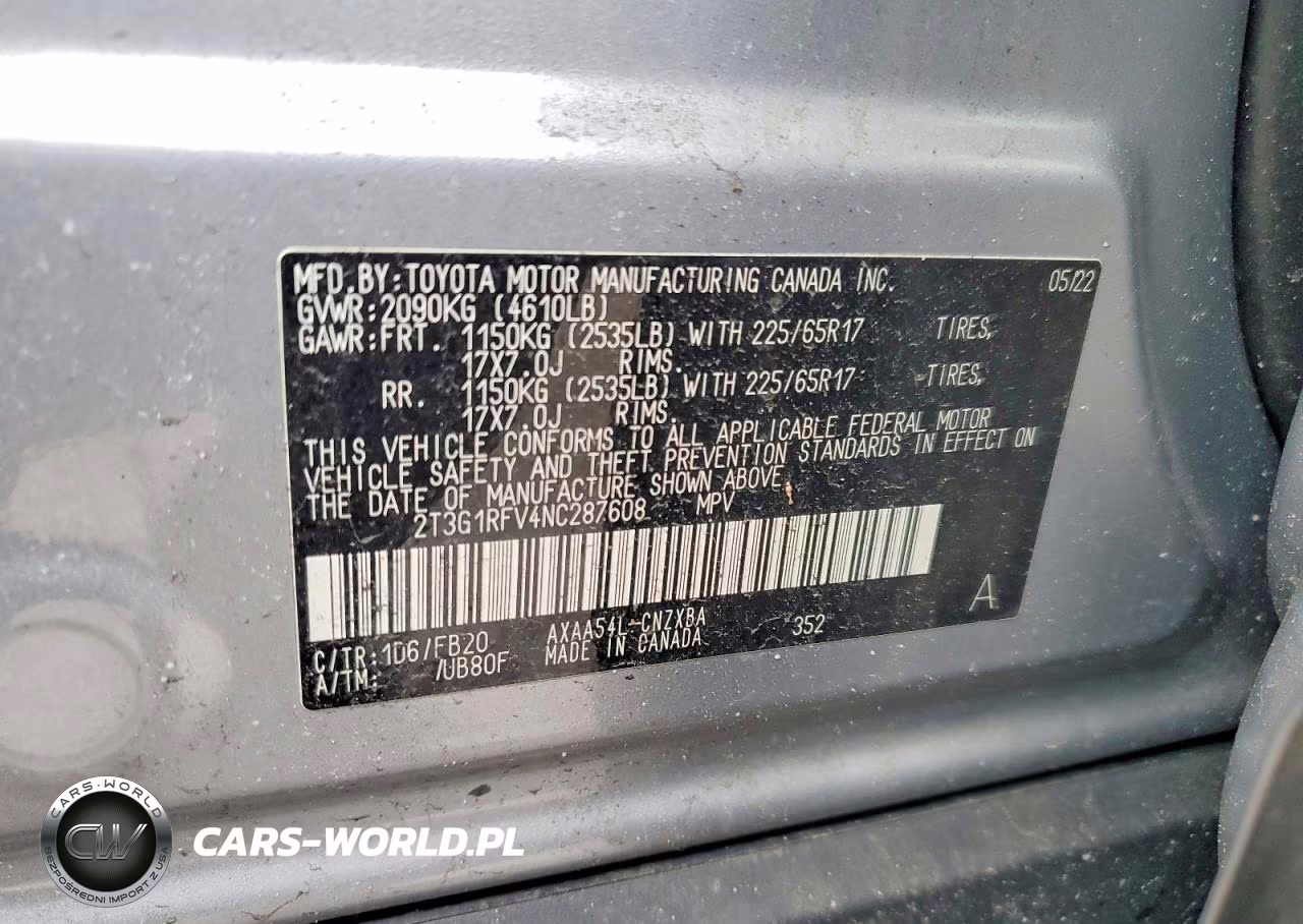 2022 Toyota Rav4 Le VIN:2T3G1RFV4NC287608 - 13