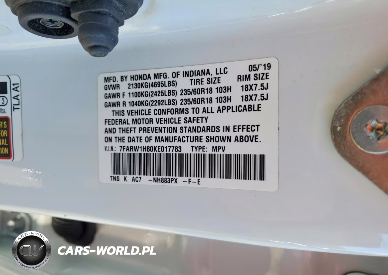 2019 Honda Cr-V Exl VIN:7FARW1H80KE017783 - 13