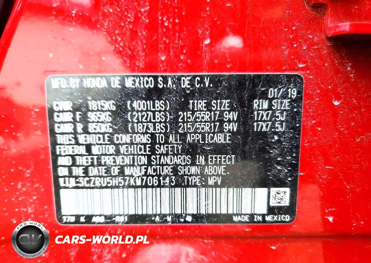 2019 Honda Hr-V Ex VIN:3CZRU5H57KM706143 - 12