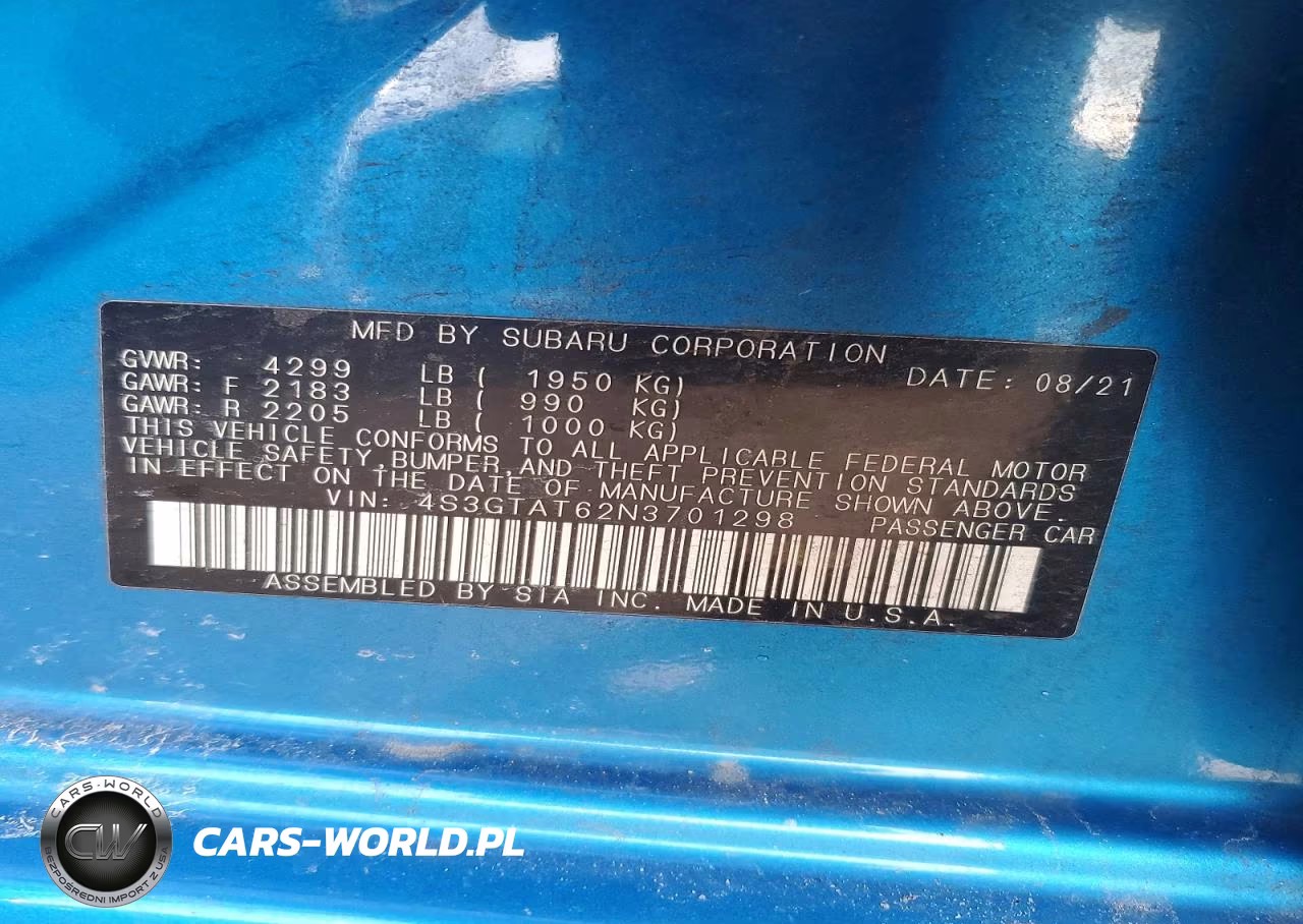 2022 Subaru Impreza Limited VIN:4S3GTAT62N3701298 - 13