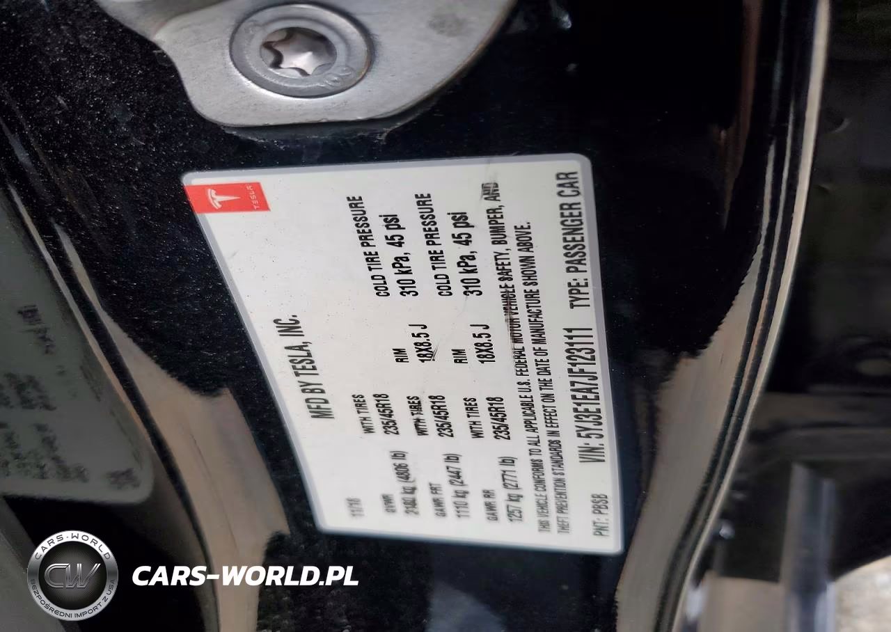 2018 Tesla Model 3 VIN:5YJ3E1EA7JF123111 - 12