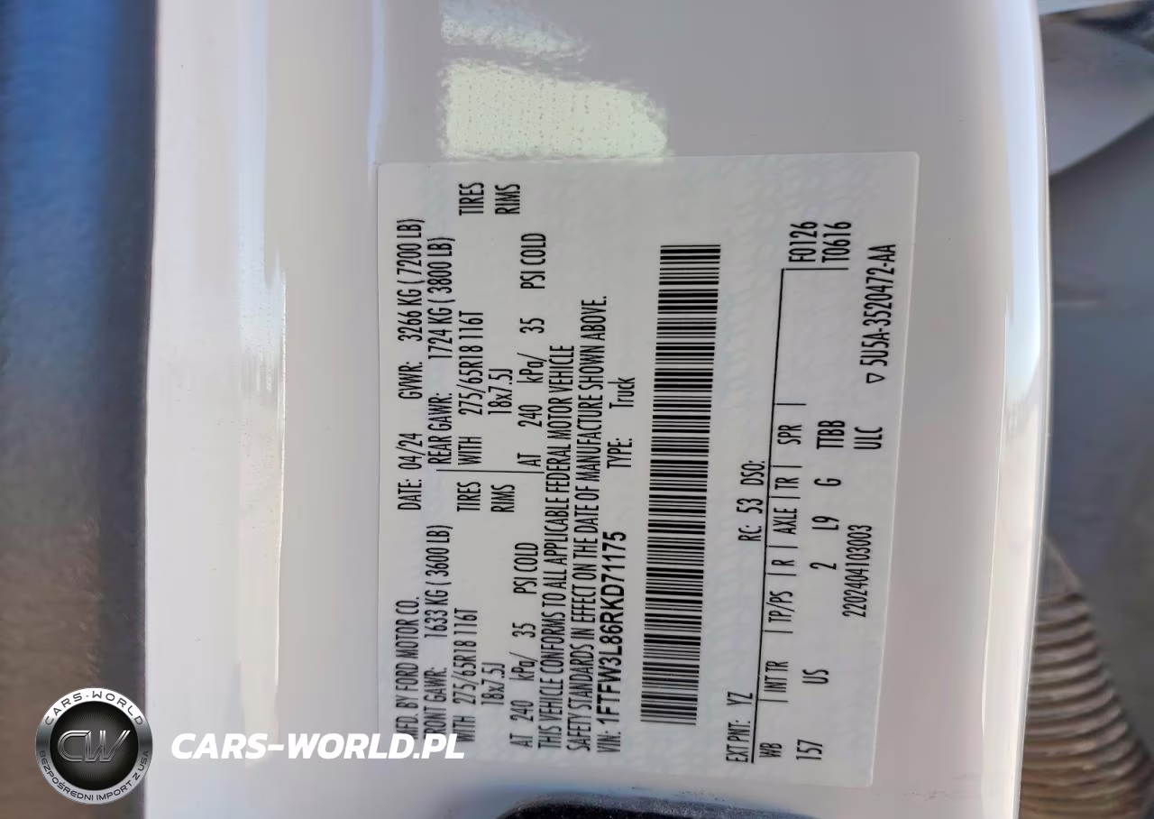2024 Ford F150 Xlt VIN:1FTFW3L86RKD71175 - 12