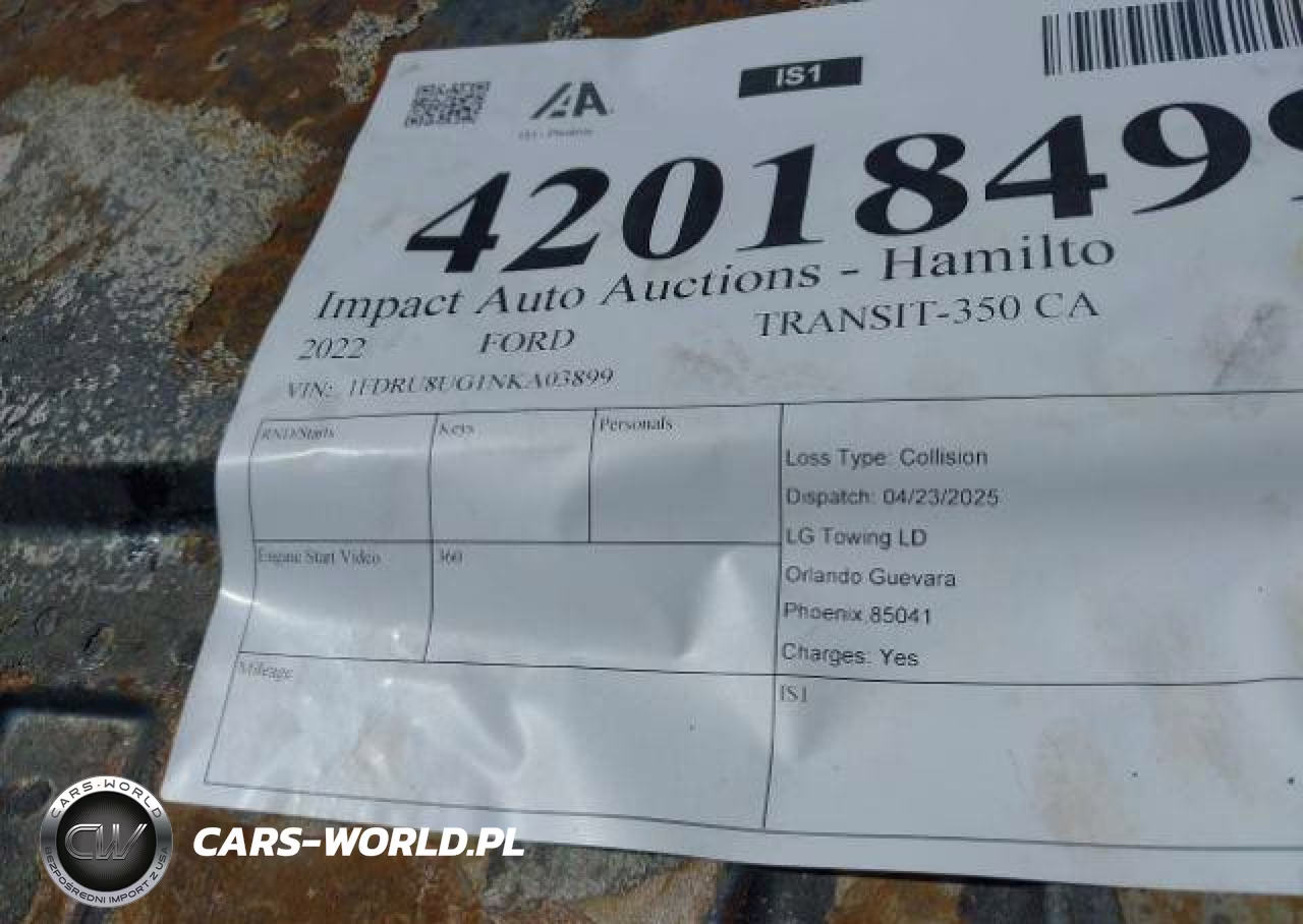 2022 Ford Transit-350 Cargo VIN:1FDRU8UG1NKA03899 - 10