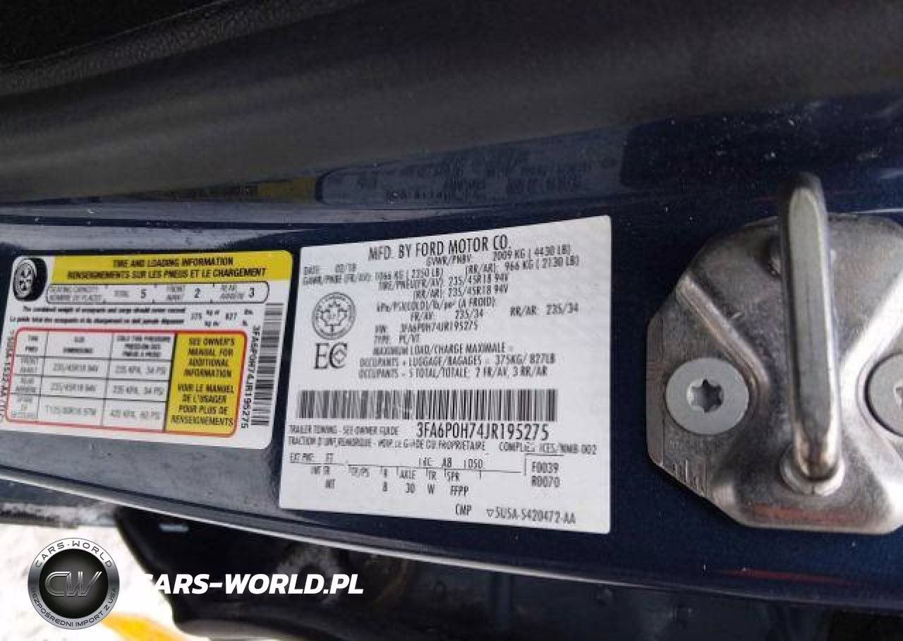 2018 Ford Fusion VIN:3FA6P0H74JR195275 - 10