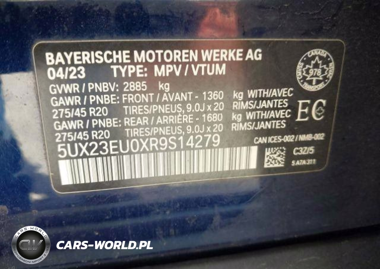 2024 BMW X5 xDrive40I VIN:5UX23EU0XR9S14279 - 10