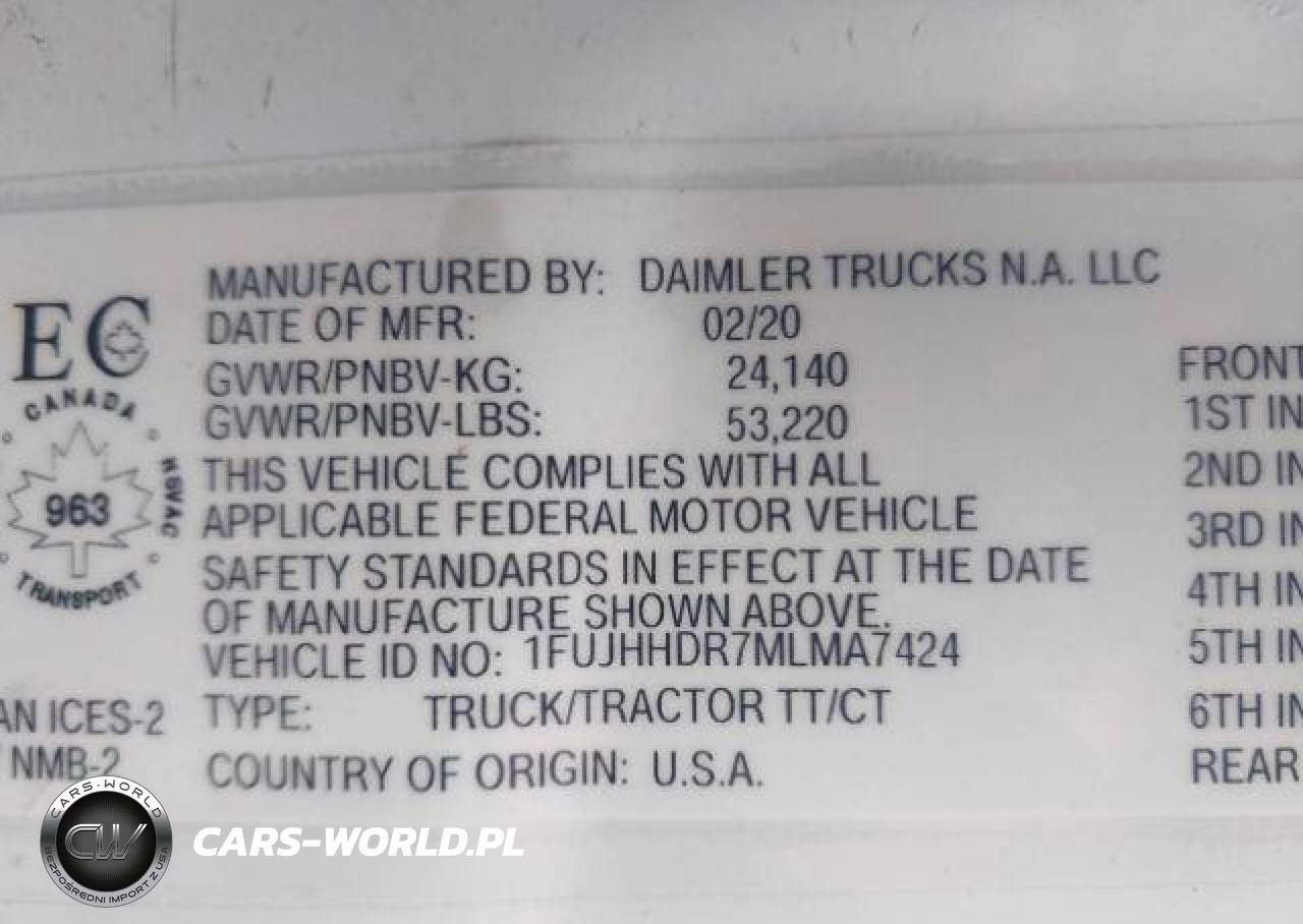 2021 Freightliner New Cascadia 126 VIN:1FUJHHDR7MLMA7424 - 9