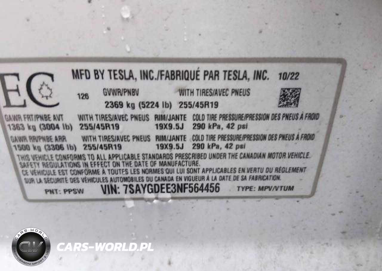 2022 Tesla Model Y VIN:7SAYGDEE3NF564456 - 10