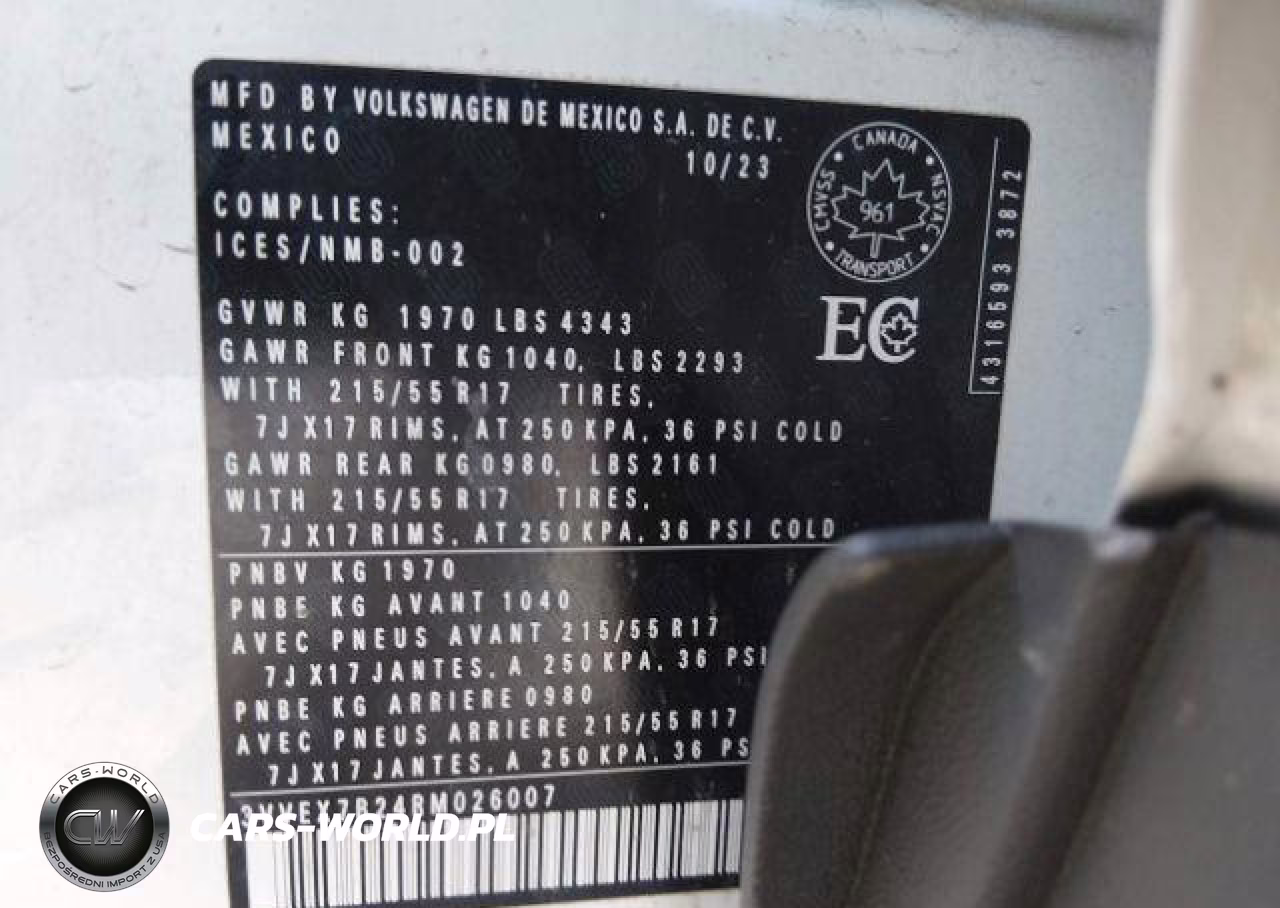 2024 Volkswagen Taos Se VIN:3VVEX7B24RM026007 - 8