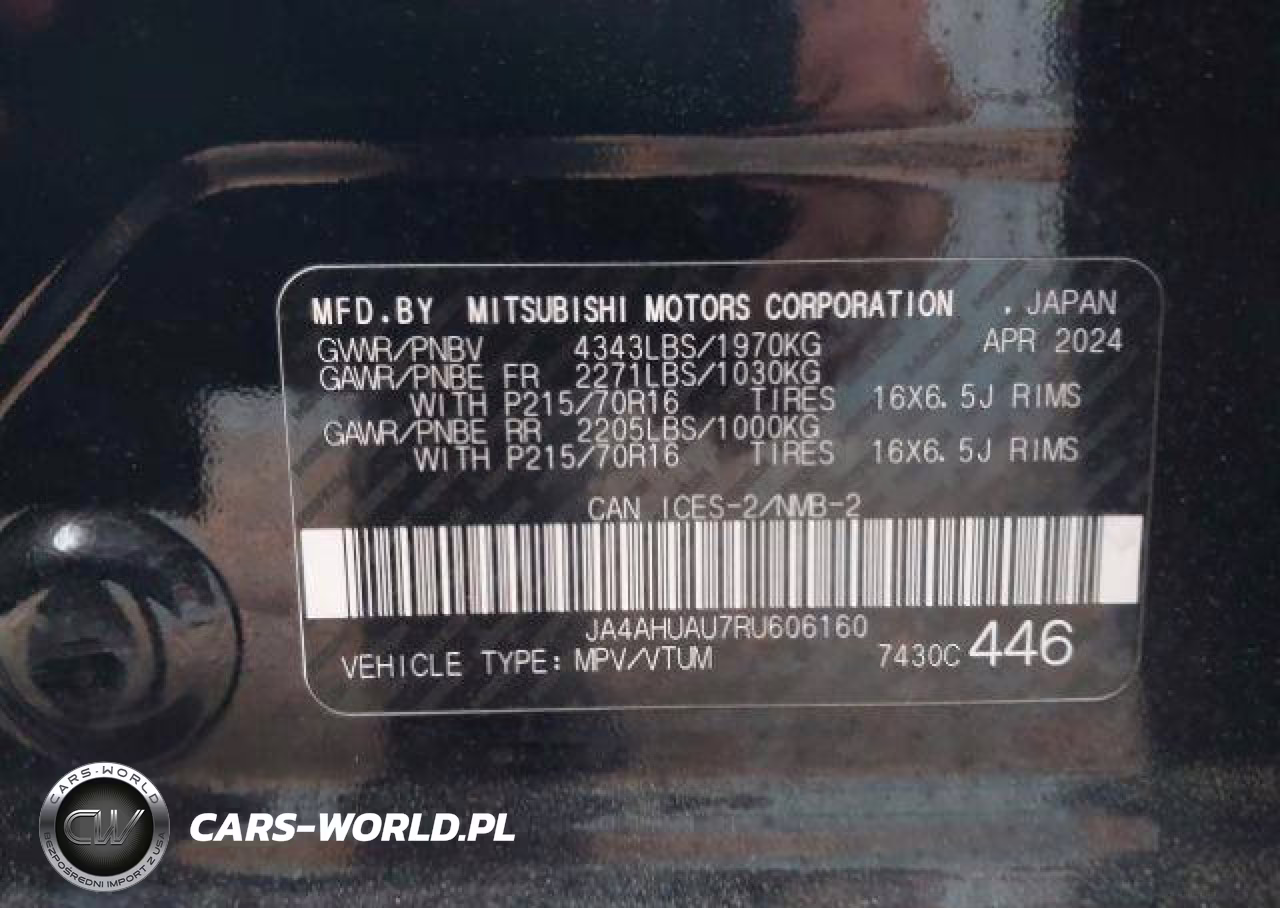 2024 Mitsubishi Rvr VIN:JA4AHUAU7RU606160 - 10