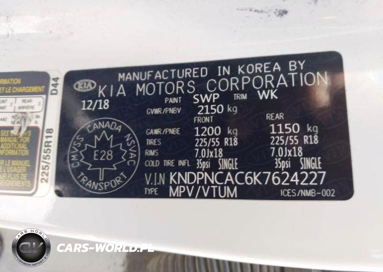 2019 Kia Sportage Ex VIN:KNDPNCAC6K7624227 - 10