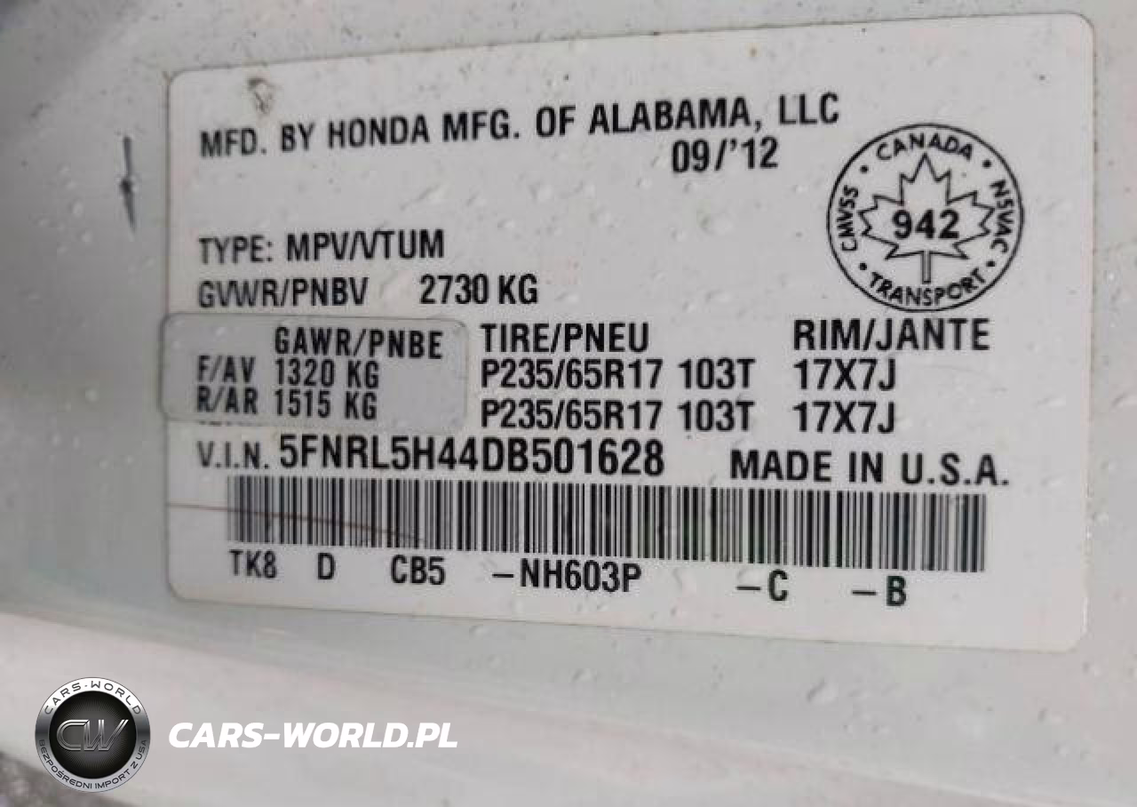 2013 Honda Odyssey VIN:5FNRL5H44DB501628 - 10