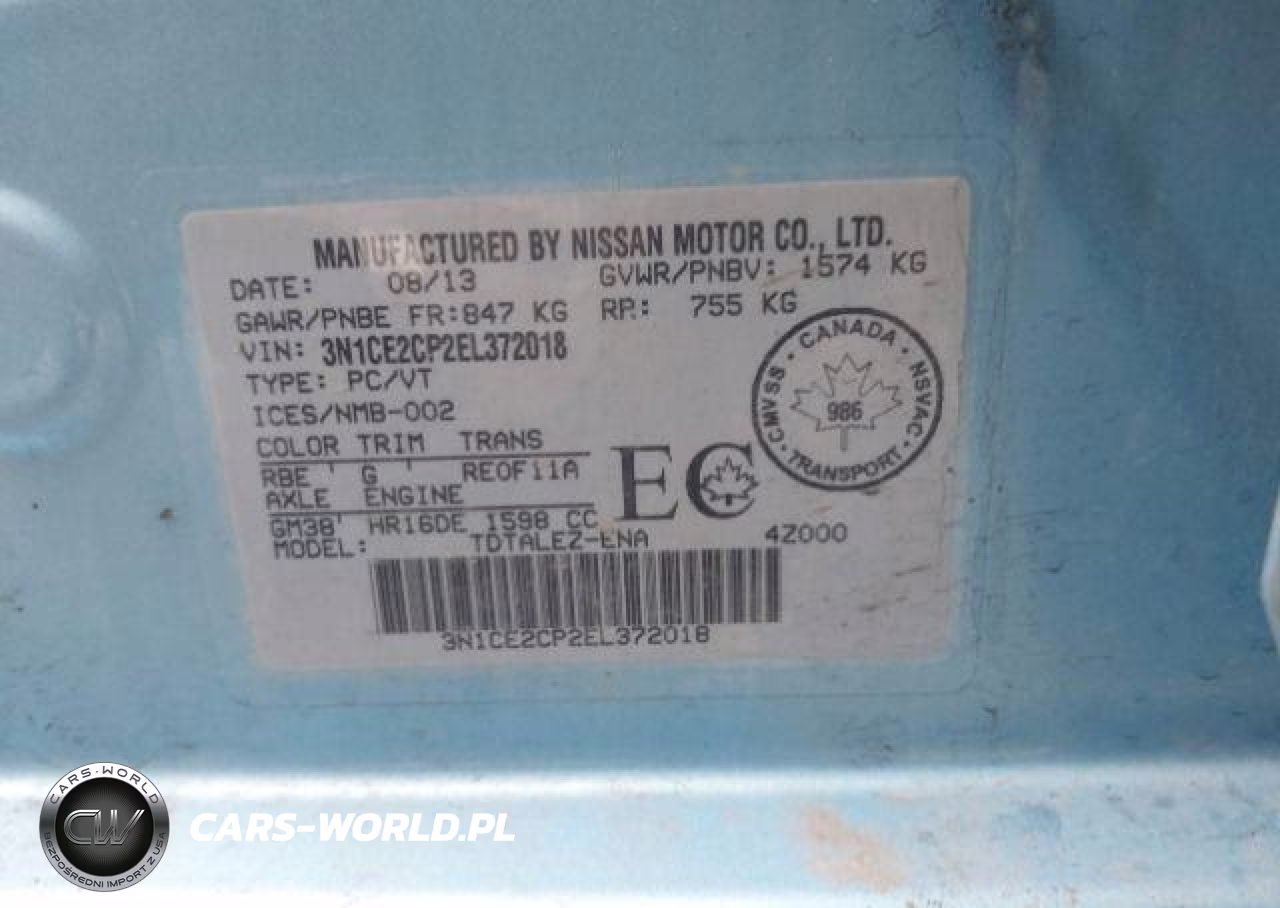 2014 Nissan Versa Note S-S Plus-Sv-Sl VIN:3N1CE2CP2EL372018 - 10