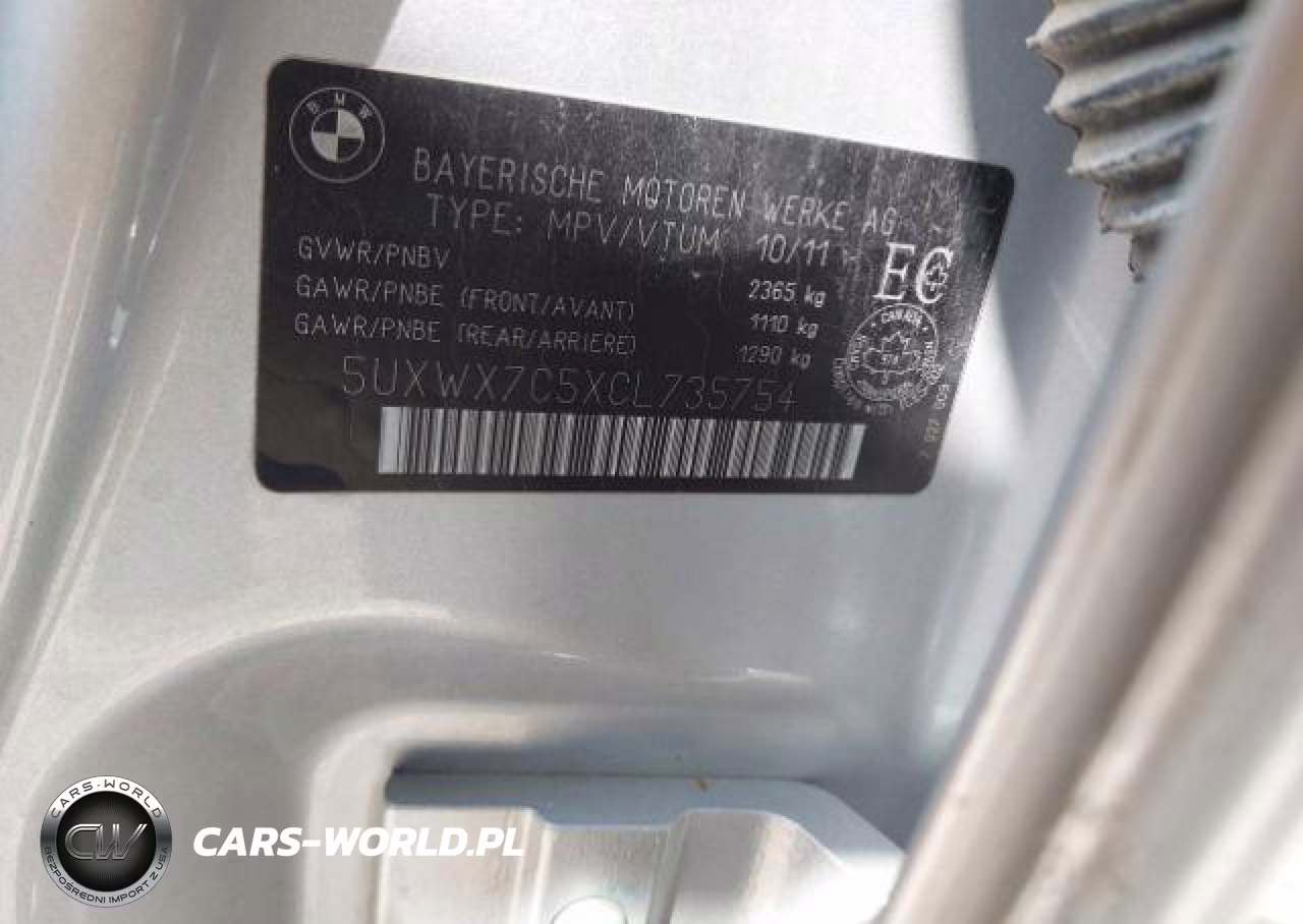 2012 BMW X3 xDrive35I VIN:5UXWX7C5XCL735754 - 10
