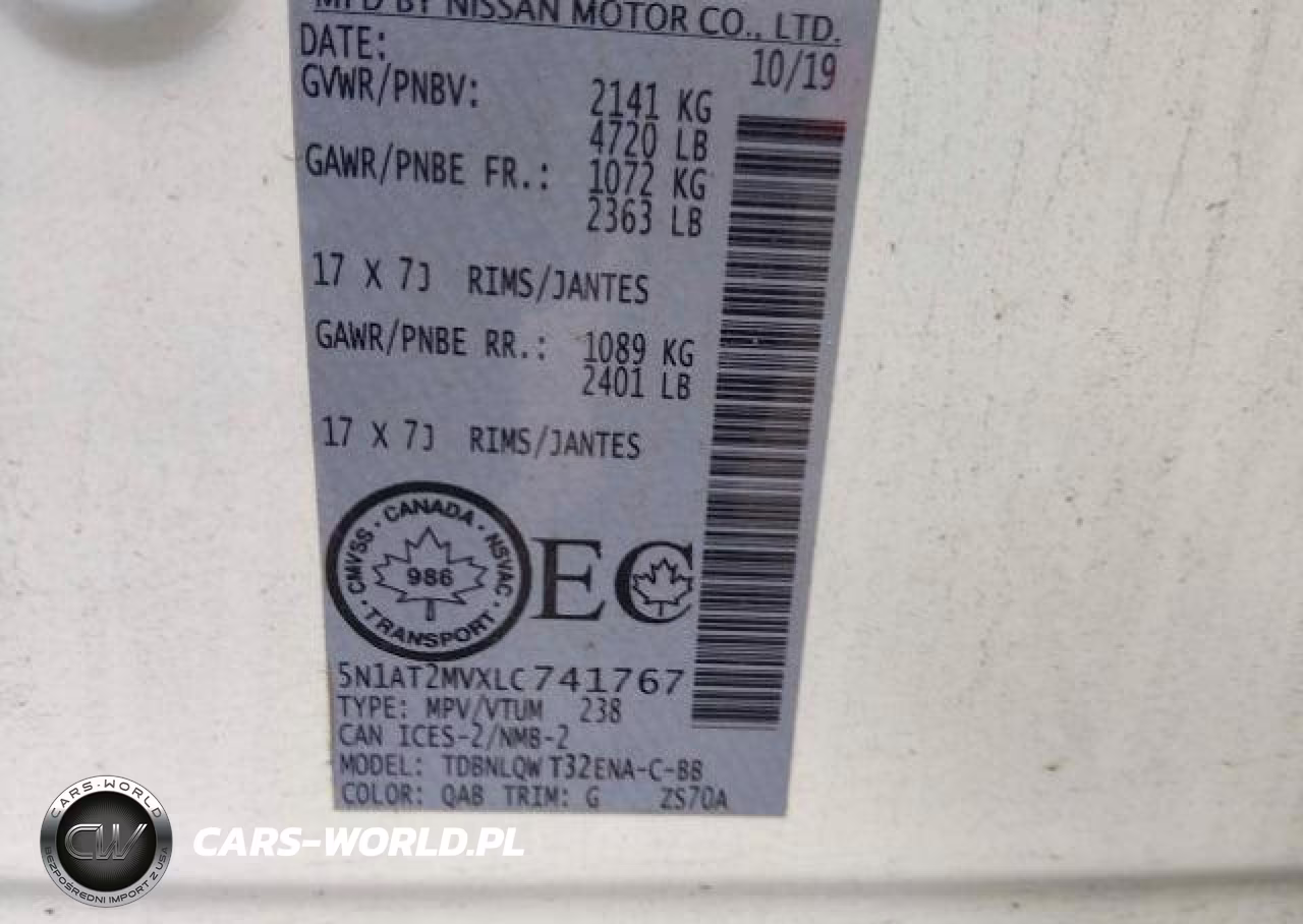 2020 Nissan Rogue S-Sl-Sv VIN:5N1AT2MVXLC741767 - 10
