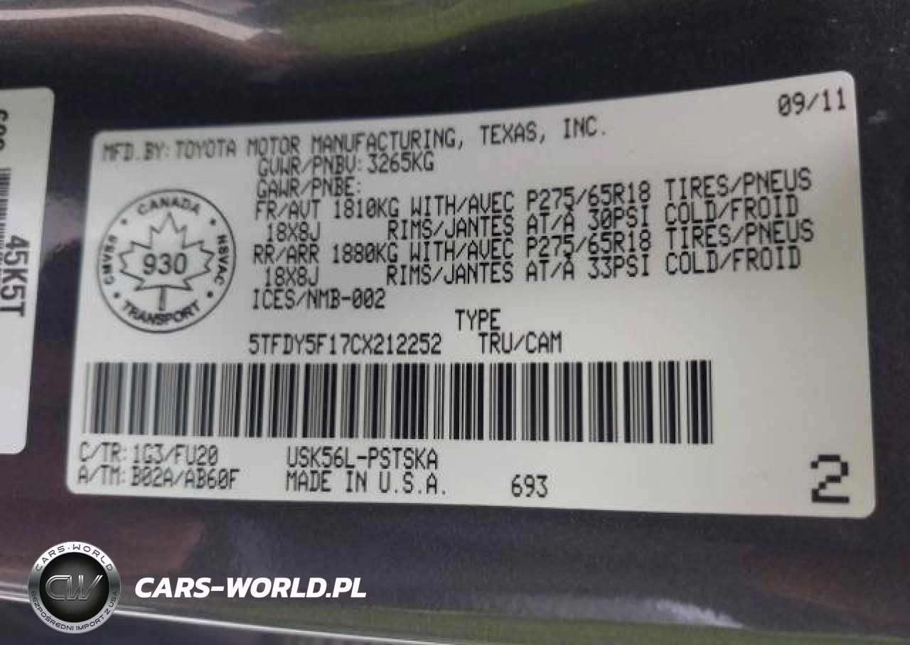 2012 Toyota Tundra Crewmax Sr5 VIN:5TFDY5F17CX212252 - 10