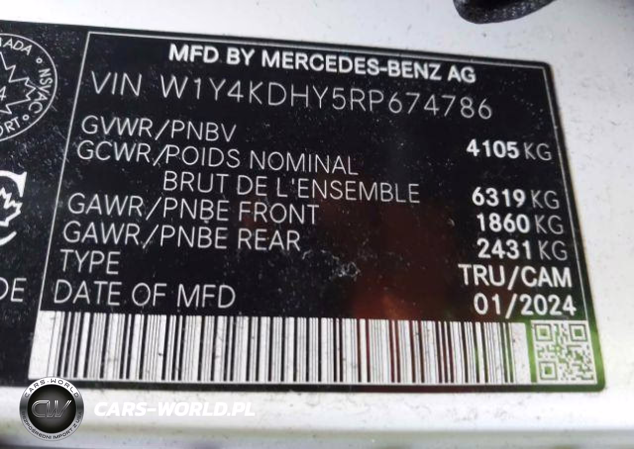 2024 Mercedes-Benz Sprinter 2500 VIN:W1Y4KDHY5RP674786 - 10