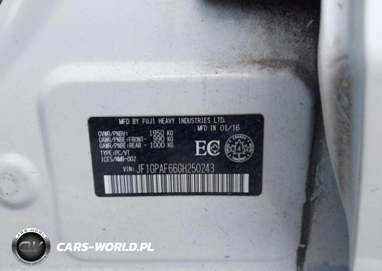 2016 Subaru Impreza 2.0I Limited Package VIN:JF1GPAF66GH250243 - 10