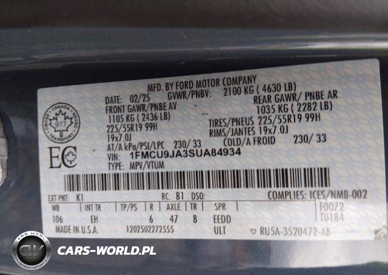 2025 Ford Escape Platinum VIN:1FMCU9JA3SUA84934 - 10
