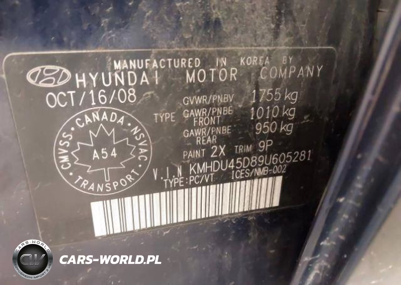 2009 Hyundai Elantra Gls-Se VIN:KMHDU45D89U605281 - 10