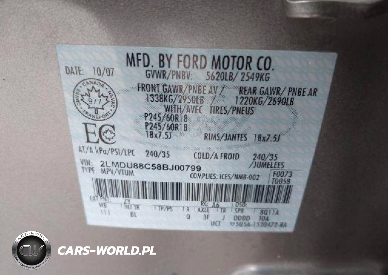 2008 Lincoln Mkx VIN:2LMDU88C58BJ00799 - 10