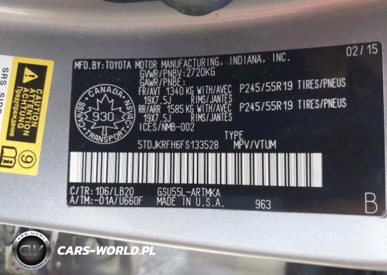 2015 Toyota Highlander Xle VIN:5TDJKRFH6FS133528 - 10