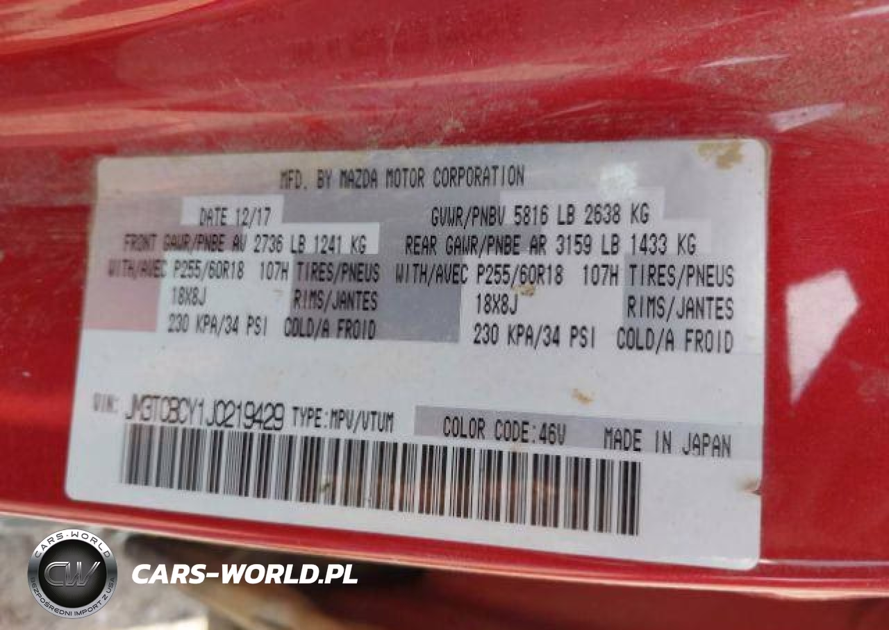 2018 Mazda Cx-9 Touring VIN:JM3TCBCY1J0219429 - 10