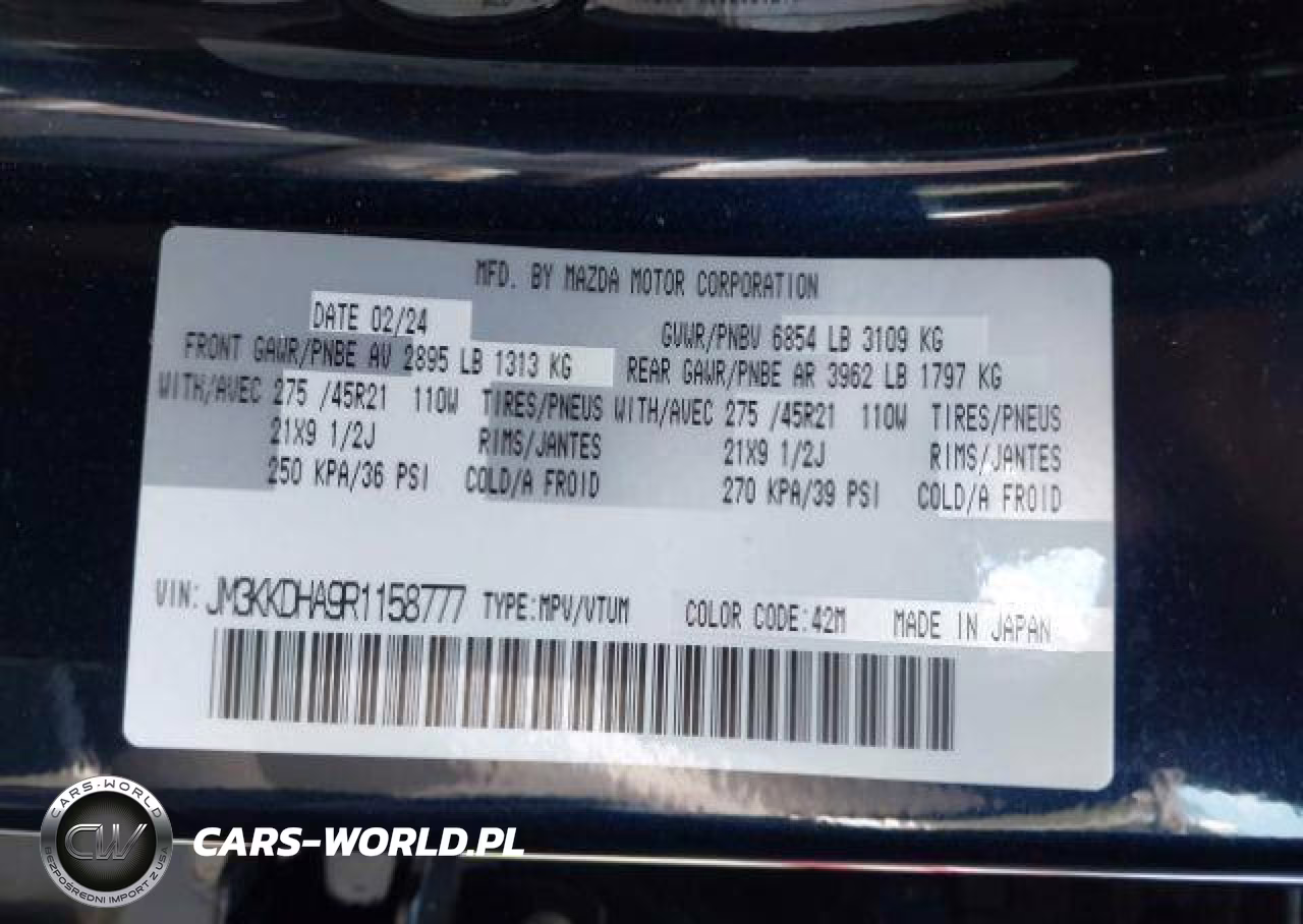 2024 Mazda Cx-90 Premium VIN:JM3KKDHA9R1158777 - 10