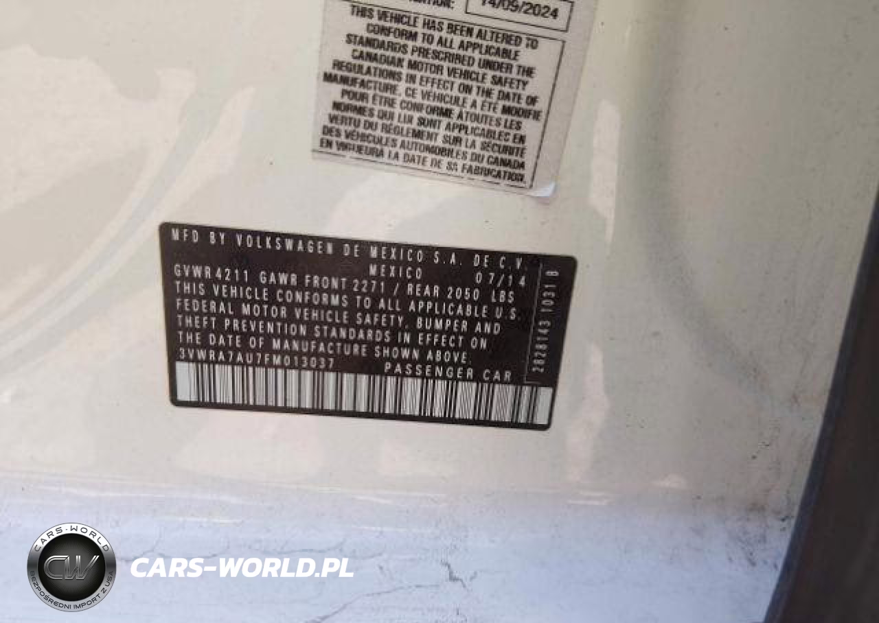 2015 Volkswagen Golf Tdi VIN:3VWRA7AU7FM013037 - 10