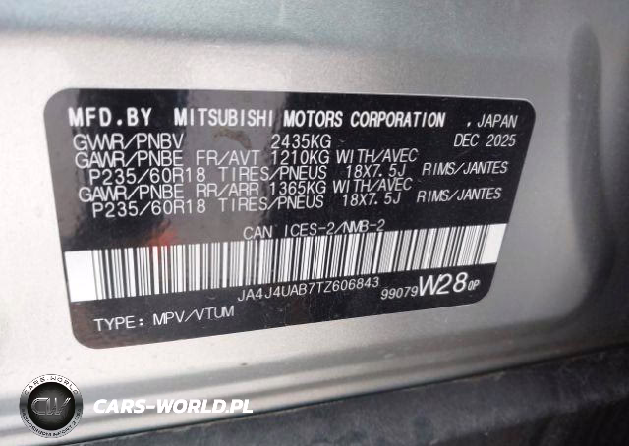 2026 Mitsubishi Outlander Es VIN:JA4J4UAB7TZ606843 - 10