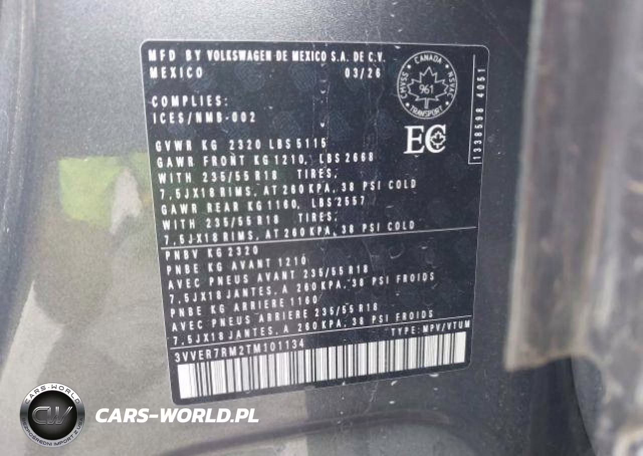 2026 Volkswagen Tiguan Se VIN:3VVER7RM2TM101134 - 10