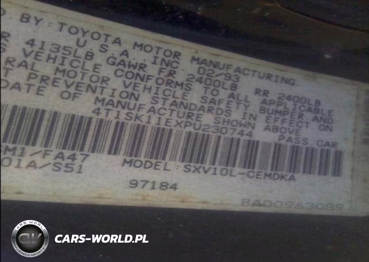 1993 Toyota Camry Dx VIN:4T1SK11EXPU230744 - 9