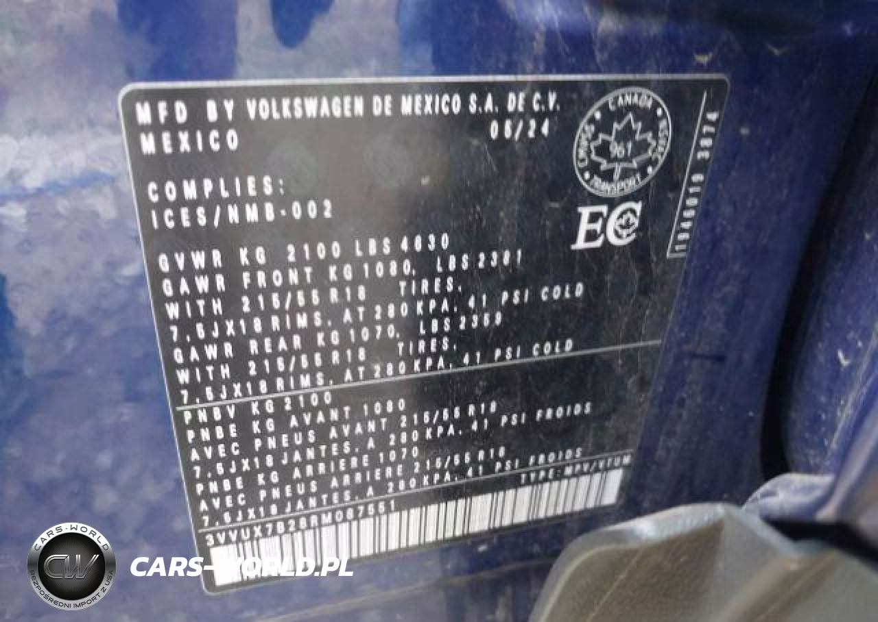 2024 Volkswagen Taos 1.5T Se VIN:3VVUX7B28RM087551 - 10