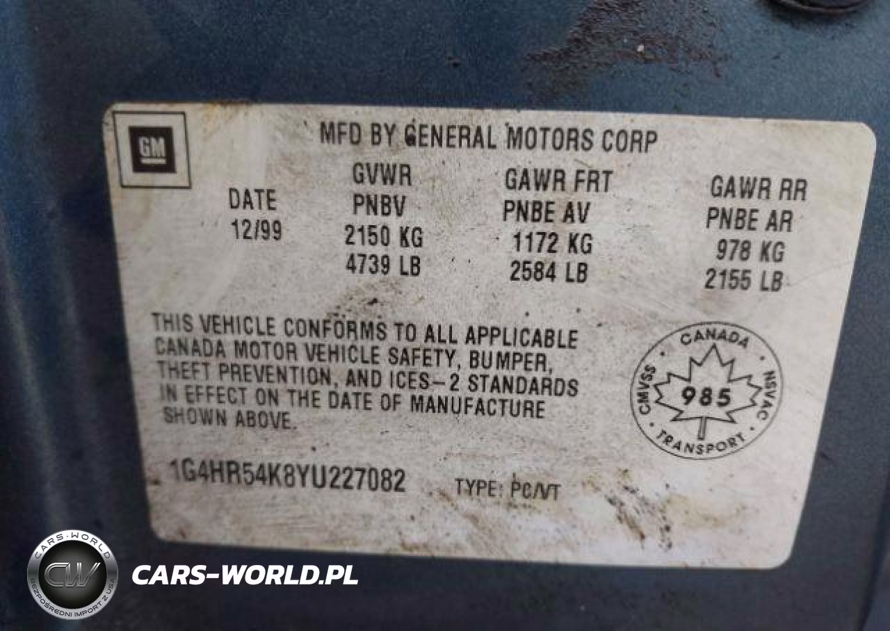 2000 Buick Lesabre Limited VIN:1G4HR54K8YU227082 - 10