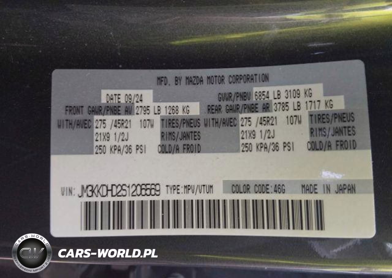 2025 Mazda Cx-90 Premium VIN:JM3KKDHD2S1206569 - 10