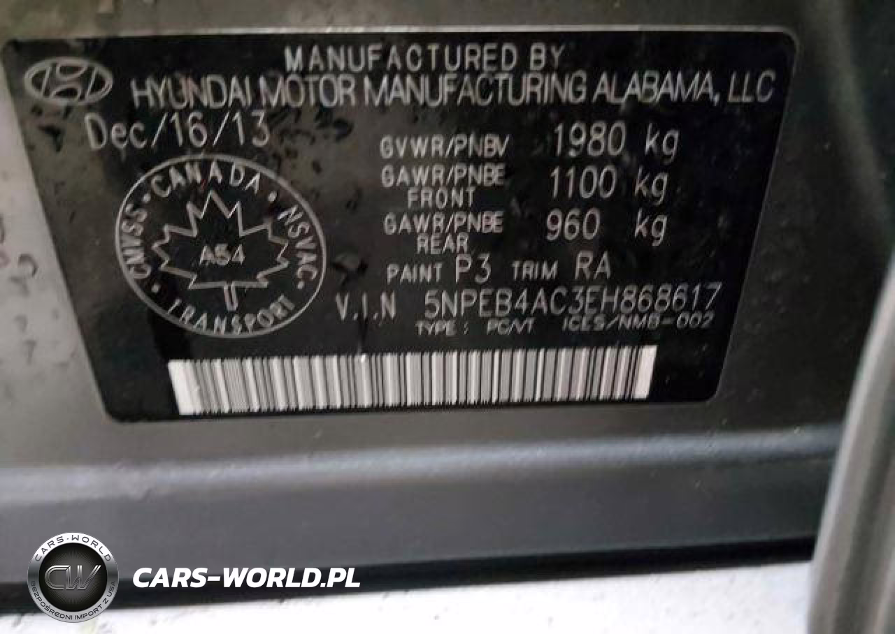 2014 Hyundai Sonata Gls VIN:5NPEB4AC3EH868617 - 10