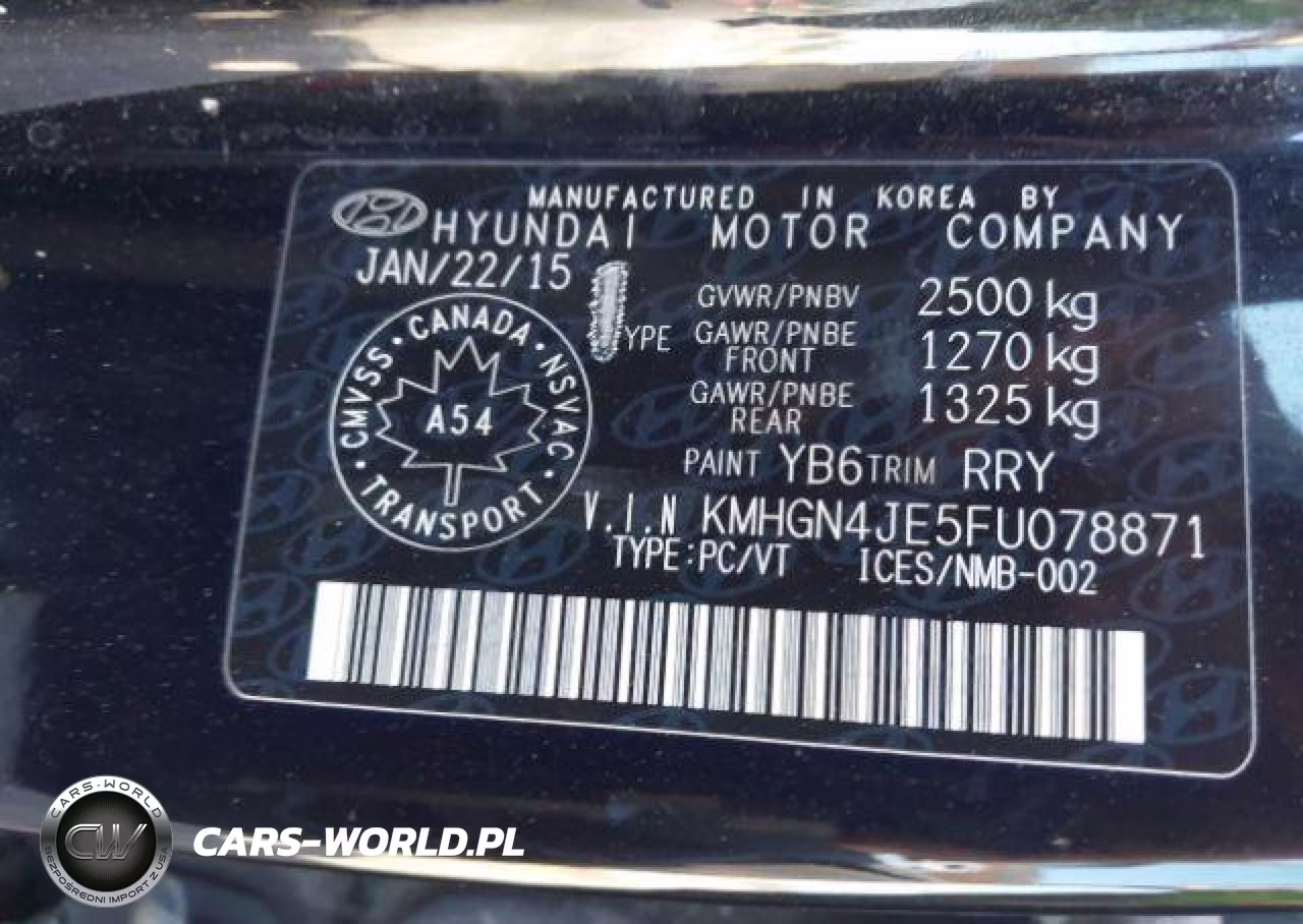 2015 Hyundai Genesis 3.8L VIN:KMHGN4JE5FU078871 - 10